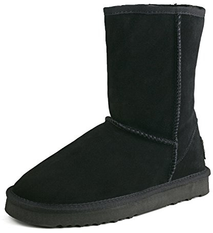 Shenduo Uomo Invernali Mid-calf Stivali da Neve Impermeabile | Foderati in Pelliccia al Caldo Materiale Pelle Metà Polpaccio Stivali per il Freddo