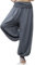 Gloop Damen Pumphose Haremhose Freizeithose Sommerhose Hose in Blumen Muster oder UniFarben HS201701, Dunkel Grau 13090a5, M/L