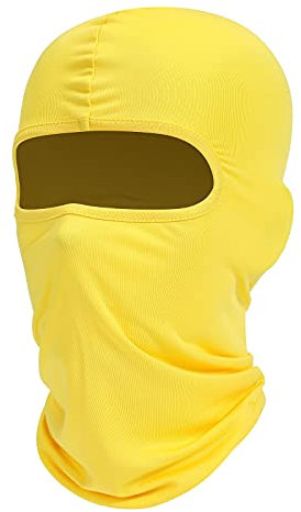fuinloth Sturmhauben, Gesichtshaube, Skimaske, Hals Gaiter, UV-Schutz, Motorrad- und Fahrrad-Gesichtsmaske, Balaclavas für Herren/Damen Gelb