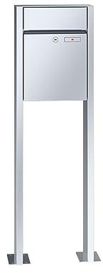 RENZ/Plan/Freistehende Briefkastenanlage Standbriefkasten / V4A-Edelstahl/Volumen 21 L/mit Fußplatten/Dein-Briefkasten.de