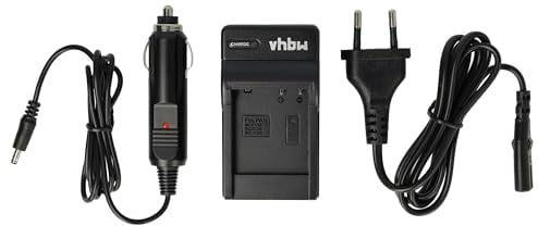vhbw Ladegerät kompatibel mit Panasonic Lumix DMC-FS62 | DMC-FS6, DMC-FS7 Kamera Camcorder/Akku - Ladeschale, Kfz-Adapter, Ladestandsanzeige