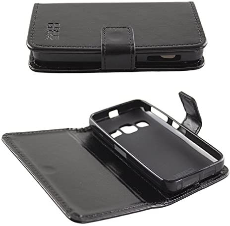 caseroxx Bookstyle-Case für Easyfone Prime-A7, schwarz | Aufklappbare Buch-Schutzhülle mit Innenfächern und Rundumschutz für den Alltag, aus Kunstleder