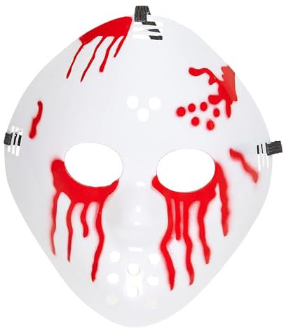 W WIDMANN MILANO Party Fashion 86860 - Blutige Hockey Maske, Horror, Psycho, Serienkiller, Mottoparty, Halloween