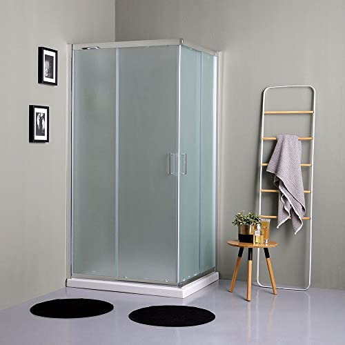 Cabina doccia rettangolare 90x70 cm, vetro trasparente 6 mm, profili alluminio | Giada