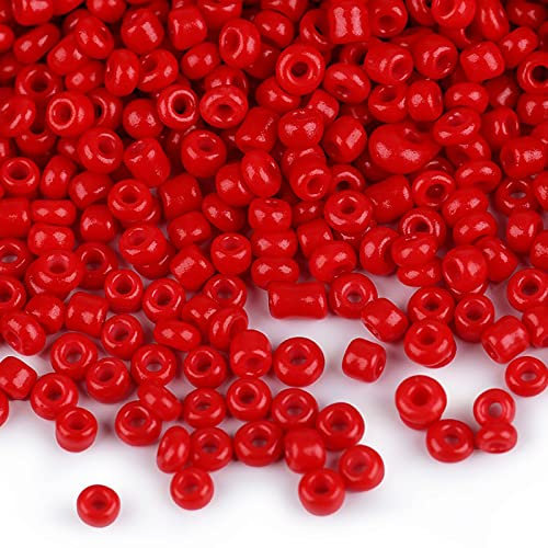 Rocailles Glasperlen 50g 2mm Rocaillesperlen Perlen fädeln Schmuck basteln, Farbe:rot