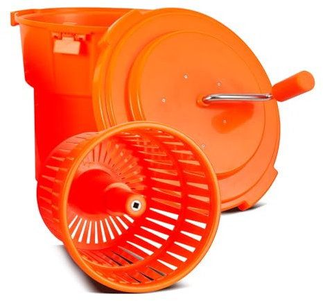 TK - Centrifuga per insalata grande da 5 galloni/20 Qt, aggiornamento 2024, 7 teste di lattuga, centrifuga manuale commerciale per lattuga, tempo di asciugatura 10 secondi, rondella per insalata
