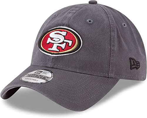 New Era NFL Core Classic 9TWENTY Graphite Adjustable Hat Cap One Size Fits All (San Francisco 49ers Graphite), GRAU