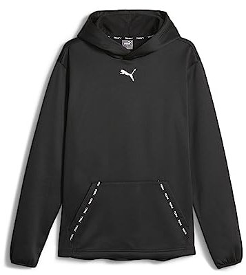 PUMA Herren Fit Taped Pwrfleece Hoodie Pullover, Schwarz, L