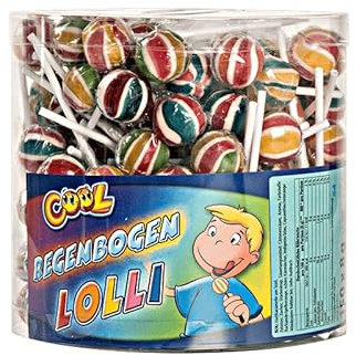 COOL Regenbogenlollis, 100 Regenbogen Lutscher in Dose, 100 Lollis x 8g