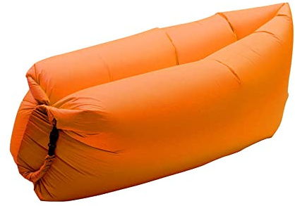 Surwin Wasserdichtes Aufblasbares Sofa,Tragbares Luft Sofa Aufblasbare, Air Lounger, Luftsofa Luftsack Für Outdoor, Strand, Party,Reisen,Gadgets (Orange,200x70cm)