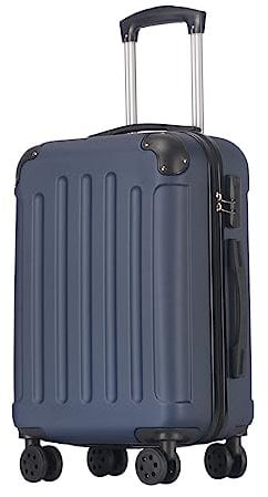 Maleta de cabina rígida ligera de ABS con ruedas dobles 360°, tirador telescópico y asas reforzadas | Equipaje de mano compacto y resistente con interior forrado y compartimentos organizadores