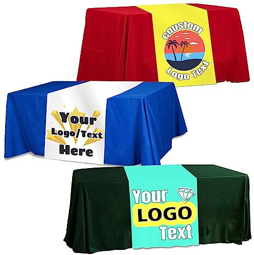 Aokizkdzsw Personalisierte Tischläufer mit Geschäftslogo oder Text, Personalisierte Tischdeckerschilder Party Geburtstag Hochzeit Display Supplies (92 x 183cm)