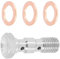 MACHSWON 1 jeu métrique filetage double banjo boulon raccord adaptateur de frein avec rondelles pour moto voiture M10x1.25