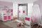 Babyzimmer Kate in Weiß- Rosa von Rauch Möbel 7 teiliges mit Schrank, Bett mit Lattenrost und Umbauseiten, Wickelkommode und Regalen …