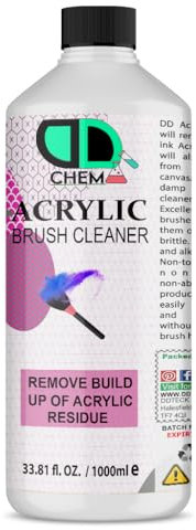 Acrylic Nail Brush Cleaner- Acrylic Brush for Nail Art, Nail Art Brushes, Cleaner POWERFUL Liquid Cleaner for Acrylic Gel Nail Brushes (1000ml)
