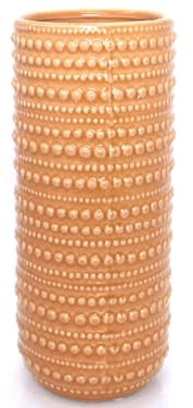 Vase Dots Blumenvase Tischvase aus Keramik - Gelb - Höhe 28 cm Dekovase für Blumen Arrangements Wohnaccessoire Wohnzimmer Flur Büro Tischdekoration Geschenkidee