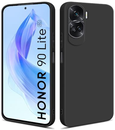 HS Products HSP Cover per Honor 90 Lite – Opaca, Antiurto & Perfettamente Aderente | Custodia in Silicone TPU Colorato con Protezione Fotocamera, Anti-Impronte & Antipolvere – Nera