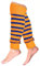 krautwear® Damen Beinwärmer Stulpen Legwarmers Overknees gestrickte Strümpfe 80er Jahre 1980er Jahre (1x orange-blau)