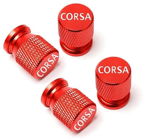 YTHHHN 4 Stück Autoreifen Ventilkappen für Opel Corsa,Ventilkappen mit Dichtung für stabilen Reifendruck, Autoventil Kappe,C