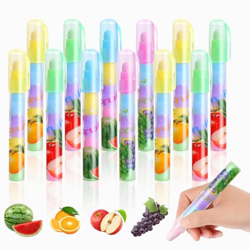 12 Stück Radiergummi Steckstift, 5 Farben, Radiergummi Kinder Mitgebsel, Stapelbar Radiergummis in Obst Stil Cute Eraser Für Kinder Schulbedarf Schreibwaren Geburtstag Geschenk
