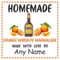 39 Orange Whiskey Marmalade Jar Labels, Stickers Square Design Personalised with Any Name
