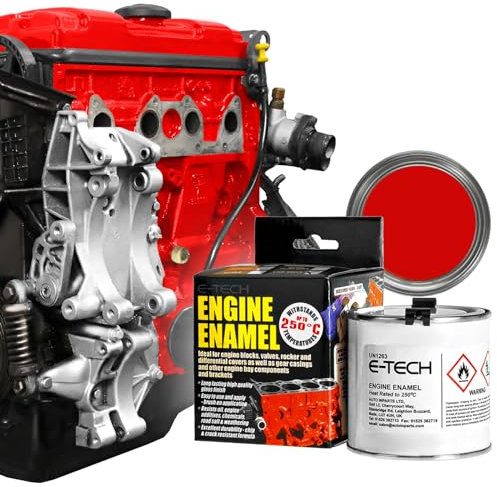 E-TECH Engine Enamel - 250ml Brush-on paint (Matt Red)