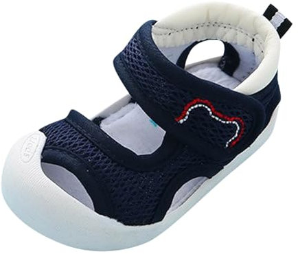 Bebé Zapatillas Primeros Pasos Zapatos Malla Transpirable Niño Niña Cuero PU Suela Suave Antideslizante Unisex Zapatillas Ligero Sandalias Deportivas de Verano