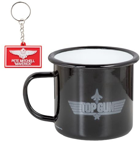 Top Gun Maverick Tasse & Pete Mitchell Schlüsselanhänger-Set, Popkultur Sammlerstück, Geschenk-Set