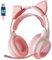 fesoklaf Niedliche Gaming-Kopfhörer mit Mikrofon, RGB-Headset mit Geräuschunterdrückung, Over-Ear-Kopfhörer mit abnehmbaren Katzenohren für Gamer/Streamer/Cosplay (Pink – 7.1-Kanal-USB)