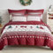Tokokimo Ensemble de Noël 1 housse de couette rouge double et 2 taies d'oreiller, à carreaux, imprimé de sapins de Noël et de flocons de neige, rouge