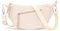 Vezluax wasserdichte Umhängetasche Damen Bauchtasche stylisch Halbmond Tasche Stoff Crossbody Bag mit mehreren Innenfächern Weiß Beige
