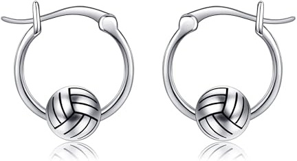 Volleyball/Basketball/Baseball/Softball Ohrringe 925 Sterling Silber Sport Schmuck Geschenke für Frauen Mädchen