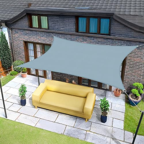 Sunnylaxx 3x4.5m Gris Bleu Voile d’ombrage Rectangulaire, Toile Imperméable Une Protection des Rayons UV à 95%, Voile Ombrage pour en Plein air, Jardin & Terrasse