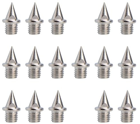 FLCPJGV 16 clavos de repuesto para zapatillas de atletismo, de acero, ligeros, de 7 mm, para pista y campo, para competición, Clavos Afilados Plateados