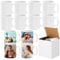 TESIN Lot de 12 tasses à café par sublimation blanches, 320 ml, tasses à café blanches par sublimation, tasses en céramique pour impression à chaud avec boîtes cadeaux pour thé, lait, latte, chocolat