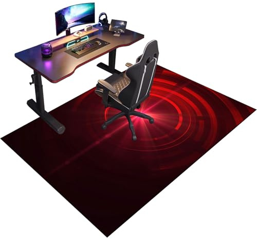 Bodenschutzmatte Stuhlunterlage für Gaming Stuhl & Bürostuhl, Kratzfest-Unterlage für Teppich & Hartböden, Gamer Teppich, Schreibtischstuhl Unterlage für Laminat, Parkett, Hartböden 90 x 120 cm