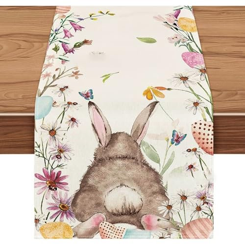 XHYASD 33 x 275 cm Tischläufer Outdoor Grün, Tischband Eukalyptus, Tischläufer Sommer Modern für Geburtstag, Hochzeit, Festliche Dekoration