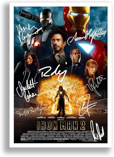 Iron Man 2 Cast Signed Movie Poster Autograph A4 Photo Print Framed Memorabilia Gift 2010 Marvel Film (A3 POSTER ONLY)