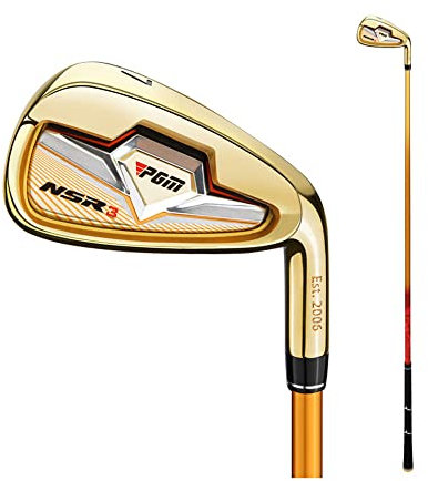 Ferri da golf mancini o destri per uomini e donne golfisti sportivi, mazze da golf n. 7 Ferro con albero in carbonio o acciaio S/R Loft 30 gradi (Destra,Oro,R carbonio)