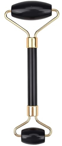 Jade Face Roller for Women & Men – Natural Stone Facial Massager Roller for Anti-Aging, Puffiness, Dark Circles & Skin Rejuvenation – Eye & Face Massage Tool (Black)