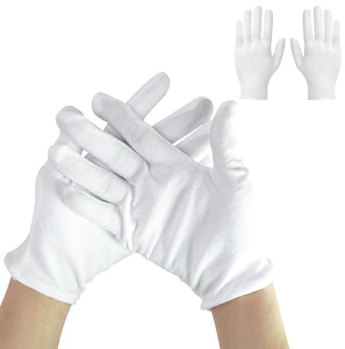 6 Paar Baumwollhandschuhe Weiße, Weich Schutzhandschuhe für trockene Hände Feuchtigkeitspflege SPA Handpflege Handschuhe Baumwolle(weiß)