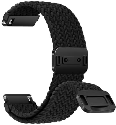 ZoRoll Nylon 20mm Armband für Garmin Vivoactive 6/5/Forerunner 165/570 42mm | Magnetischem Nylon Ersatzarmband Uhrenarmband für Amazfit Active 3 Premium/Active 2/GTS 4/3/2/GTR/Bip 3 - Schwarz 5#