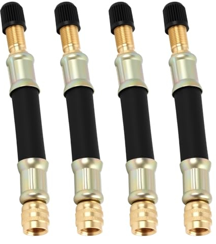 Extensión de válvula de neumático, 4 unidades, 100 mm, extensión de válvula de neumático, extensión de válvula de goma, para coche, moto, bicicleta, scooter, 100 mm, flexible, para neumáticos de