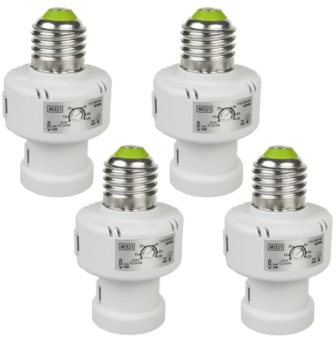 Soporte de bombilla Maclean MCE21W con sensor crepuscular y temporizador E27 100W blanco (4)
