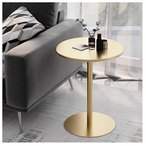Failjierue Einfacher Runder Stehtisch In Barhöhe – Stabiler Bistro-/Pub-/Cocktail-/Kaffeethekentisch Mit Untergestell Für Das Frühstück In Der Küche Zu Hause, Gold(48x56cm)