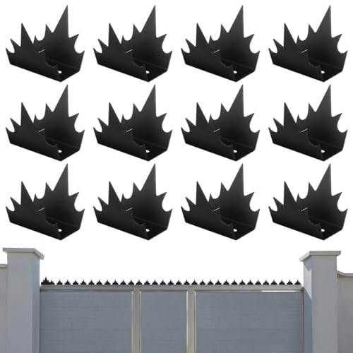 SEWACC Metall Zaunspitzen Anti kletter Spikes für Übersteigschutz Stabile DIY sicherheitsstacheln für Gartenzaun und Mauer Effektiver Einbruchschutz mit Diskretem Design