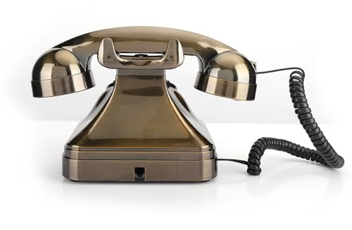 Fockety Antikes Klassisches Vintage-Festnetztelefon mit Geschäftsnummer, Helle Wohndekoration, Braune Farbe