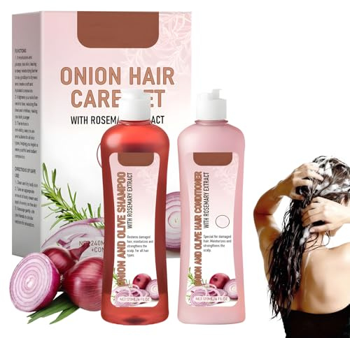 Rosmarin Shampoo Set, Enthält 120 Ml Rosemary Shampoo und 120 Ml Rosmarin Spülunggegen, Haarausfall Vorbeugen, Haar Nähren, für Frauen und Männer, Geeignet zum Dauerwellen und Färben der Haare