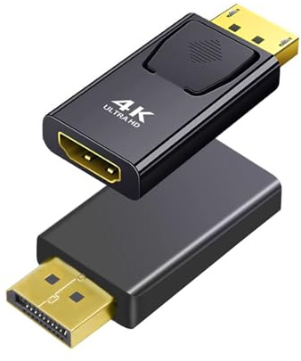 TAKUZA 2 Stück Displayport auf HDMI Adapter 4K@30Hz Unidirektional | DP zu HDMI Adapter für Laptop, PC, Monitor, TV, Projektor. Unterstützt 2K@60Hz/1080P@120Hz