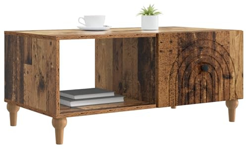 vidaXL Couchtisch Altholz 90 x 50 x 40 cm Holzwerkstoff, Modernes Wohnzimmertisch, Vintage-Look, multifunktional, viel Stauraum, toller Mittelpunkt, vielseitige Deko